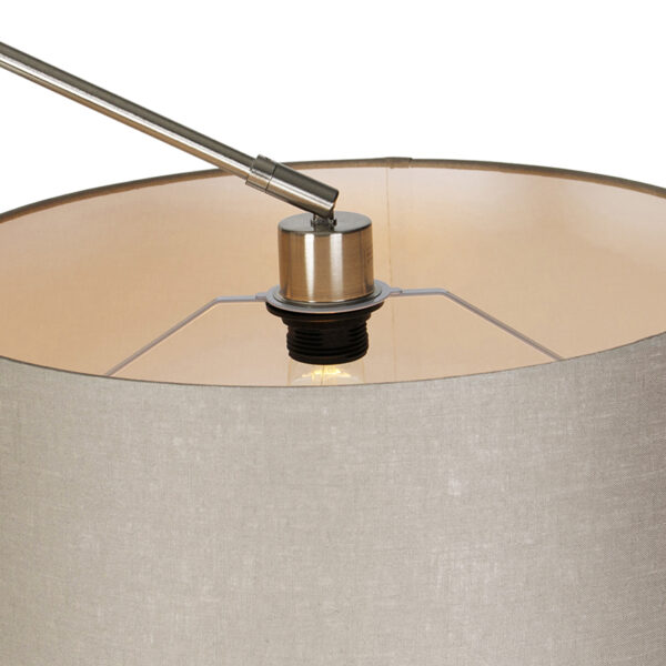 Moderne vloerlamp staal met kap taupe 45 cm - Editor - Afbeelding 2