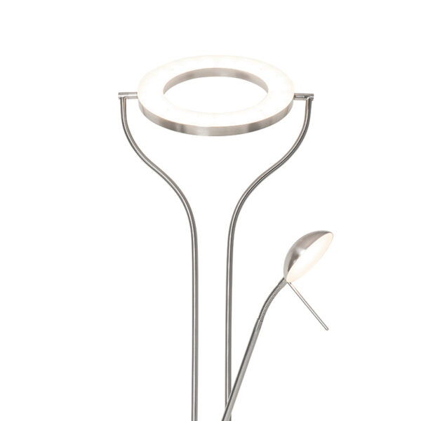Moderne vloerlamp staal met leesarm incl. LED en dimmer - Divo - Afbeelding 2