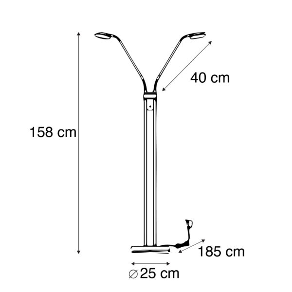 Moderne vloerlamp staal met leeslamp incl. LED - Eva - Afbeelding 3