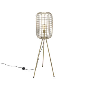 vloerlampen Moderne vloerlamp tripod messing Barir Staal Wij zijn helemaal fan van Deze zorgt meteen voor sfeer in huis. De strakke vormgeving de kap zorgen een