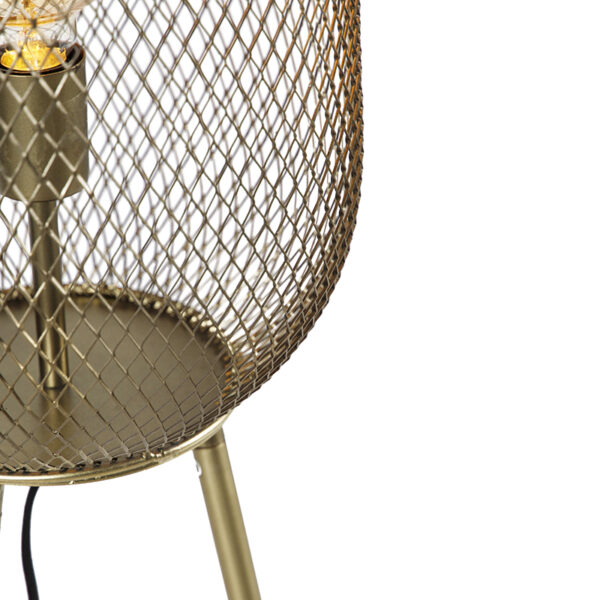 Moderne vloerlamp tripod messing - Waya Mesh - Afbeelding 2
