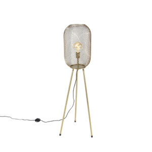 vloerlampen Moderne vloerlamp tripod messing Waya Mesh Staal Verrijk jouw romantische moderne of botanische interieur met Mesh. Deze prachtige heeft een hoogte