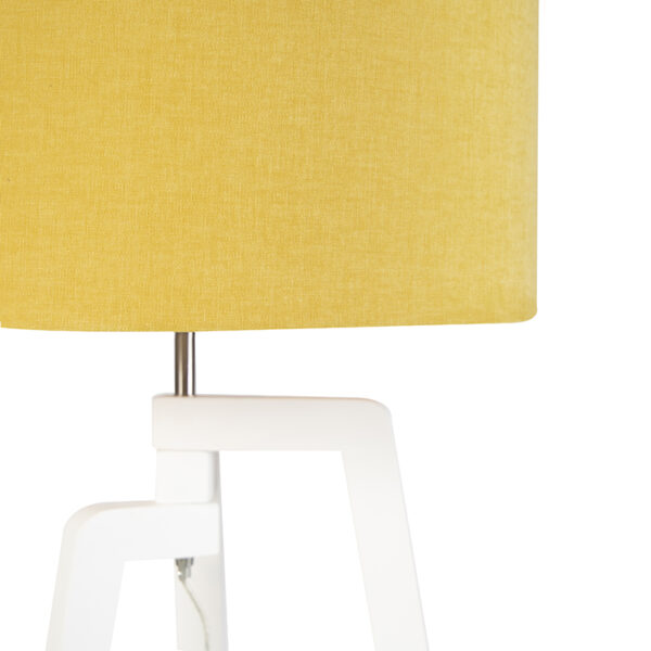 Moderne vloerlamp wit met mais kap 50 cm - Puros - Afbeelding 2