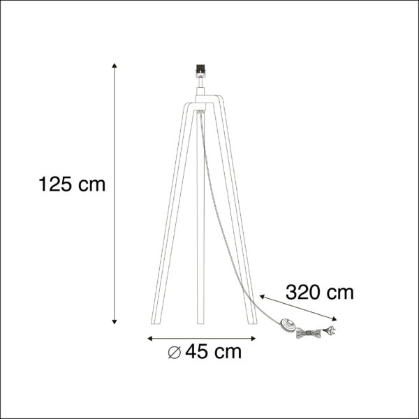 Moderne vloerlamp wit zonder kap - Puros - Afbeelding 3