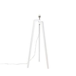 vloerlampen Moderne vloerlamp wit zonder kap Puros Hout Wit Sierlijke tripod geschikt voor kappen met een E27 Zorg nog die jij leuk vindt lichtbron en zorg
