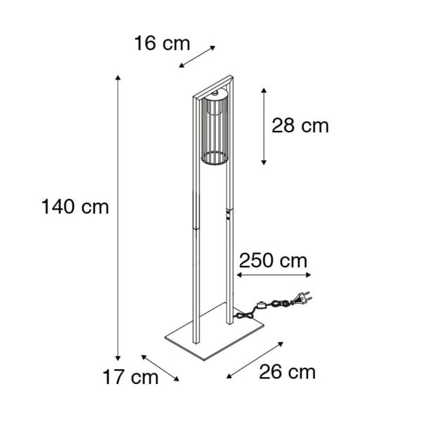 Moderne vloerlamp zwart - Balenco Wazo - Afbeelding 3