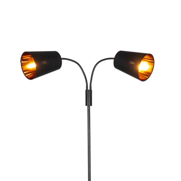 Moderne vloerlamp zwart 2-lichts - Carmen - Afbeelding 2