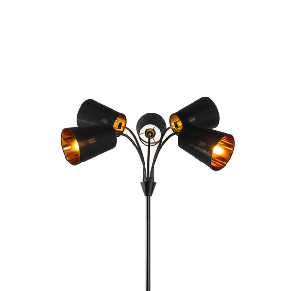 Moderne vloerlamp zwart 5-lichts - Carmen - Afbeelding 2