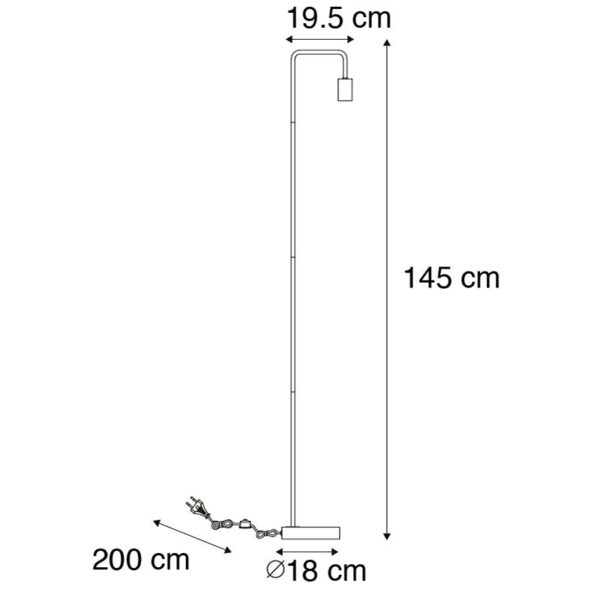 Moderne vloerlamp zwart - Facil - Afbeelding 3