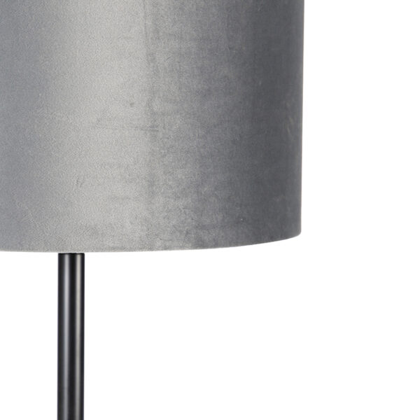 Moderne vloerlamp zwart kap grijs 40 cm - Simplo - Afbeelding 2