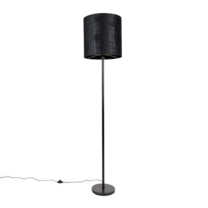 vloerlampen Moderne vloerlamp zwart kap 40 cm Simplo StaalStof Zwart Simpele maar stijlvolle deze Simplo. Mooi afgewerkt in een armatuur met velours lampenkap.