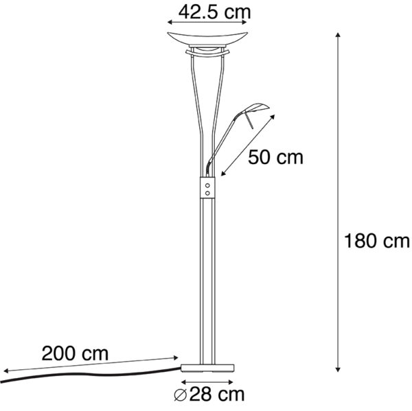 Moderne vloerlamp zwart incl. LED - Lexus - Afbeelding 3