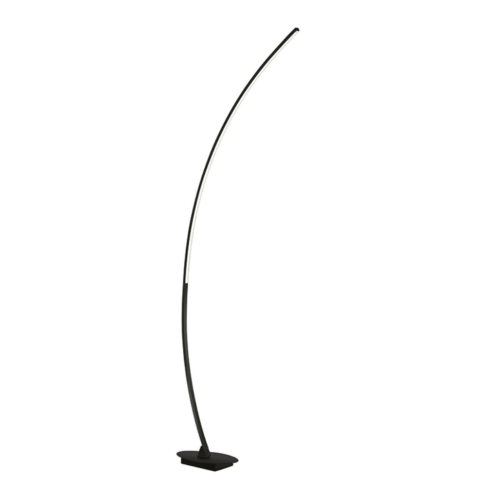 vloerlampen Moderne vloerlamp zwart incl. LED Lucy Staal Zwart Een moderne volledig afgewerkt in een tijdloze zwarte kleur en inclusief LED. Hij heeft totale