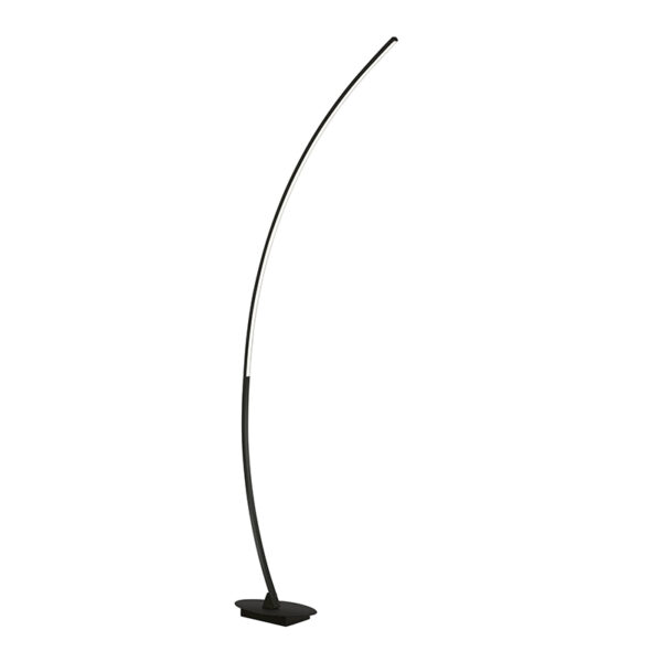 vloerlampen Moderne vloerlamp zwart incl. LED Lucy Staal Zwart Een moderne volledig afgewerkt in een tijdloze zwarte kleur en inclusief LED. Hij heeft totale