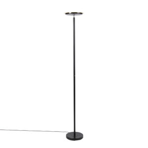 vloerlampen Moderne vloerlamp zwart incl. LED met touch dimmer Hanz GlasMetaal Zwart De is een moderne die past in jouw modern zwarte kleur en de