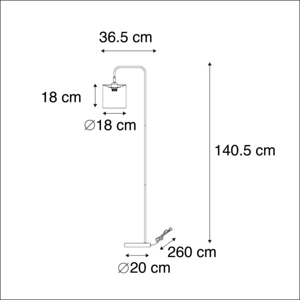 Moderne vloerlamp zwart - Lofty - Afbeelding 3