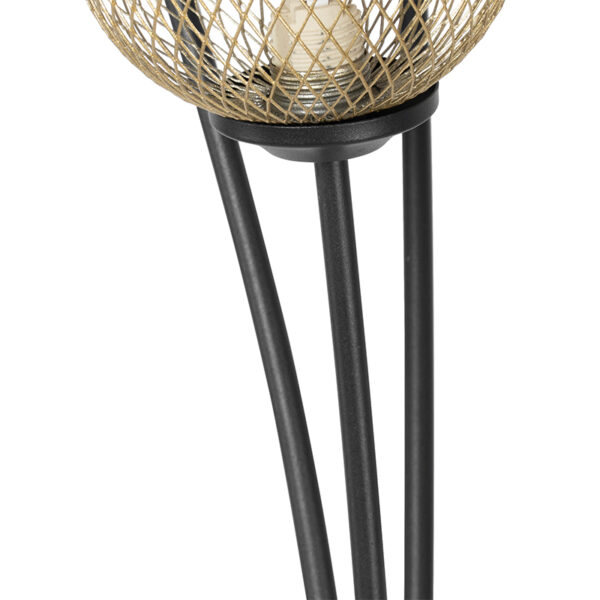 Moderne vloerlamp zwart met goud 5-lichts - Athens Wire - Afbeelding 2