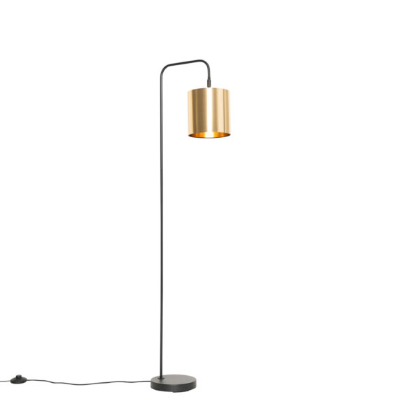 vloerlampen Moderne vloerlamp zwart met goud Lofty Staal is een super leuke voor in je interieur. Deze zorgt aangenaam licht huis. Het echte eyecatcher dankzij