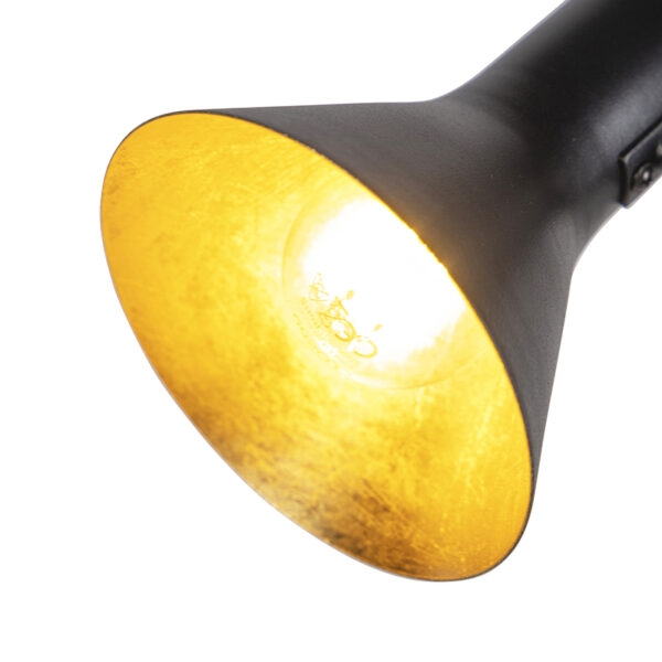Moderne vloerlamp zwart met goud 2-lichts - Magno - Afbeelding 2