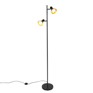vloerlampen Moderne vloerlamp zwart met goud Magno Staal Zwart De maximaliseert de sfeer en geeft je interieur een instant lamp heeft hoogte van 158 cm. voet