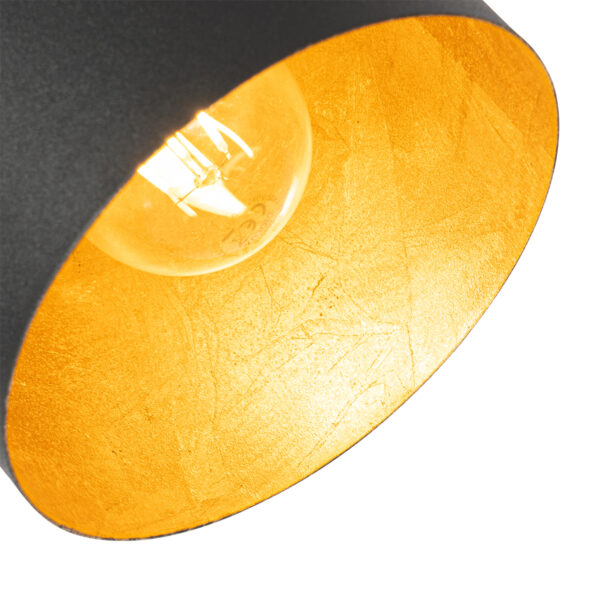 Moderne vloerlamp zwart met goud - Morik - Afbeelding 2