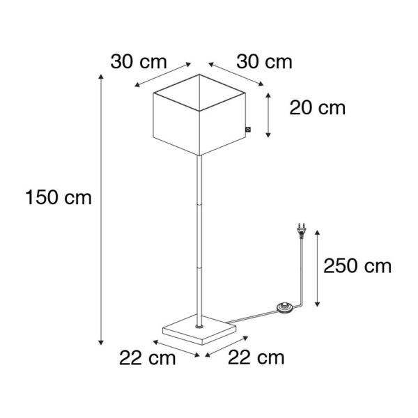 Moderne vloerlamp zwart met goud - VT 1 - Afbeelding 3
