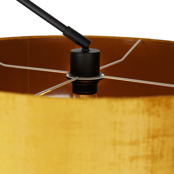 Moderne vloerlamp zwart met kap goud 50 cm - Editor - Afbeelding 2