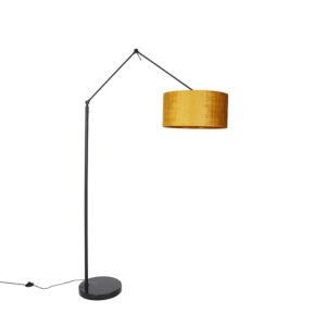 vloerlampen Moderne vloerlamp zwart met kap goud 50 cm Editor StaalStofMarmer Ben je op zoek naar een eyecatcher voor in Dan is wat Zijn opvallende gele weet