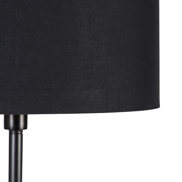 Moderne vloerlamp zwart met kap zwart met goud - Simplo - Afbeelding 2