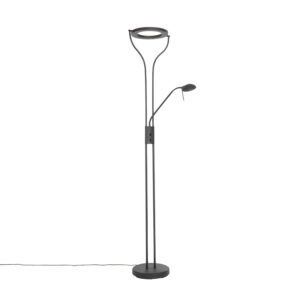 vloerlampen Moderne vloerlamp zwart met leesarm incl. LED en dimmer Divo Staal Zwart Het is toch heerlijk om op de bank nog even een boekje te Met dat fijner