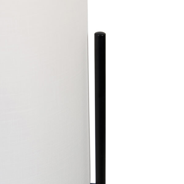 Moderne vloerlamp zwart met linnen witte kap - Rich - Afbeelding 2