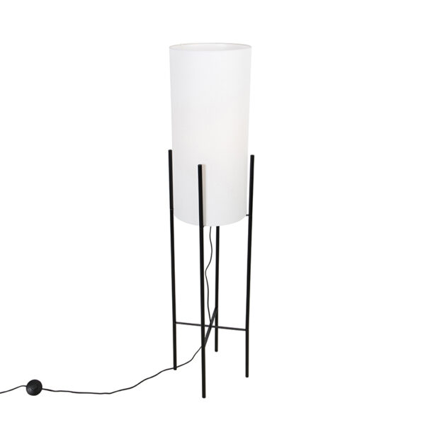 vloerlampen Moderne vloerlamp zwart met linnen witte kap Rich StaalLinnen Wit Ga voor tijdloos design onze vloerlamp. Afgewerkt in kap. De zorgt gezellig