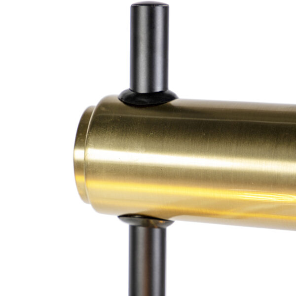 Moderne vloerlamp zwart met messing 3-lichts - Facil - Afbeelding 2