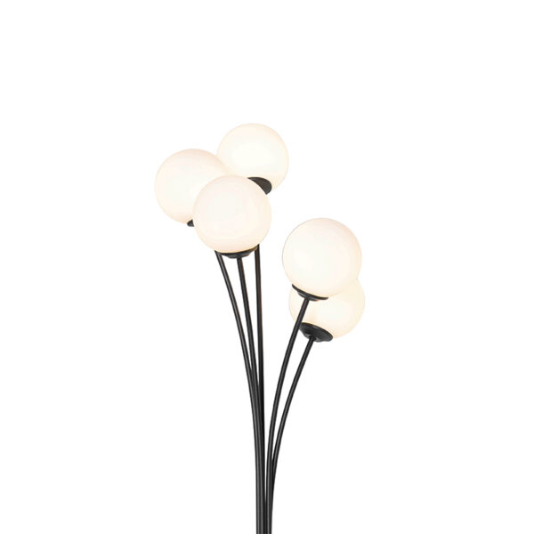Moderne vloerlamp zwart met opaal glas 5-lichts - Athens - Afbeelding 2