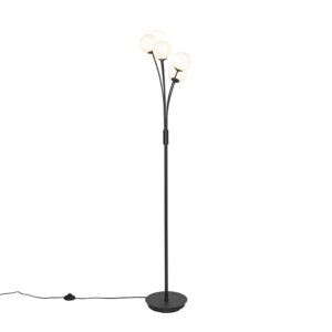 vloerlampen Moderne vloerlamp zwart met opaal glas Athens StaalGlas Wit Ben je op zoek naar een moderne voor in Dan is wat Door de 5 verschillende lichtbollen