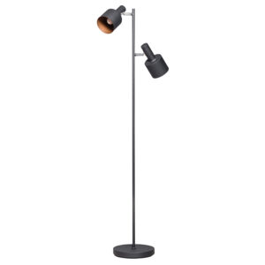 vloerlampen Moderne vloerlamp zwart met 2 spots Conter Metaal Zwart Als je op zoek bent naar een mooie moderne die jouw interieur helemaal afmaakt dan is deze
