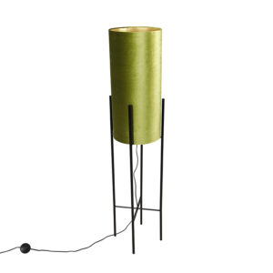 vloerlampen Moderne vloerlamp zwart met velours groene kap Rich StaalStof Groen Ga voor design in huis onze vloerlamp. Afgewerkt tijdloos een kap. De heeft