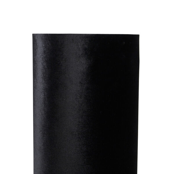 Moderne vloerlamp zwart met velours zwarte kap - Rich - Afbeelding 2