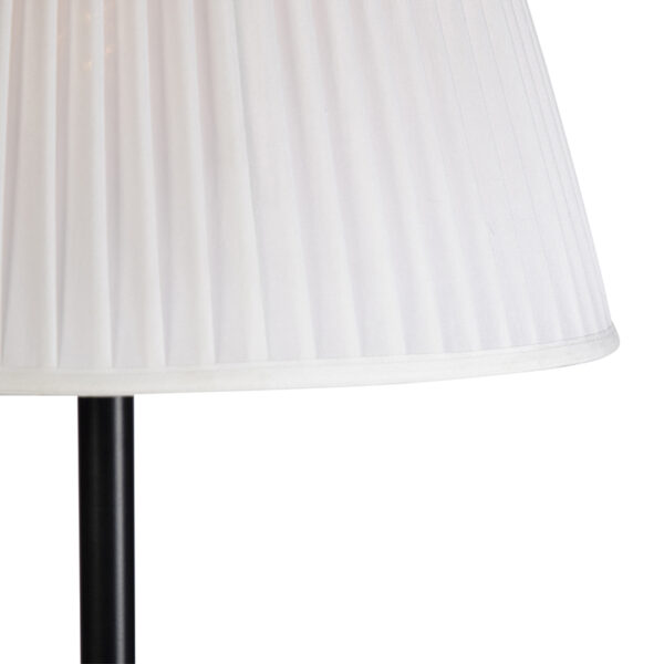 Moderne vloerlamp zwart met witte plisse kap 45 cm - Simplo - Afbeelding 2