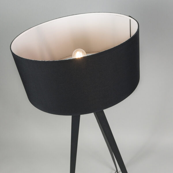 Moderne vloerlamp zwart met zwarte kap - Ilse - Afbeelding 2