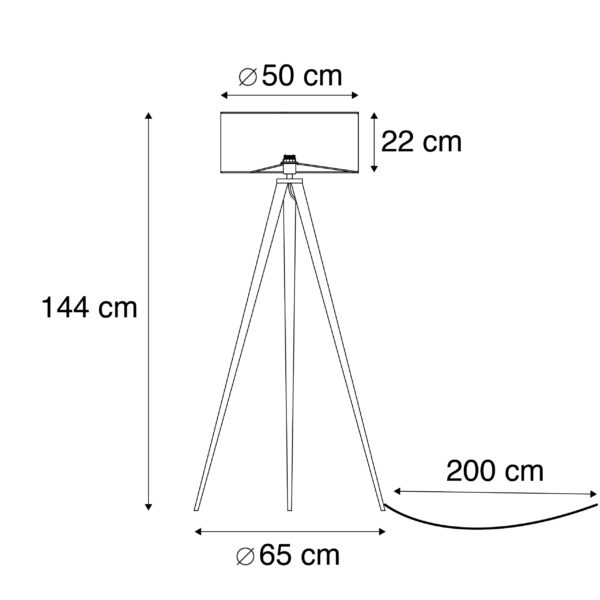 Moderne vloerlamp zwart met zwarte kap - Ilse - Afbeelding 3