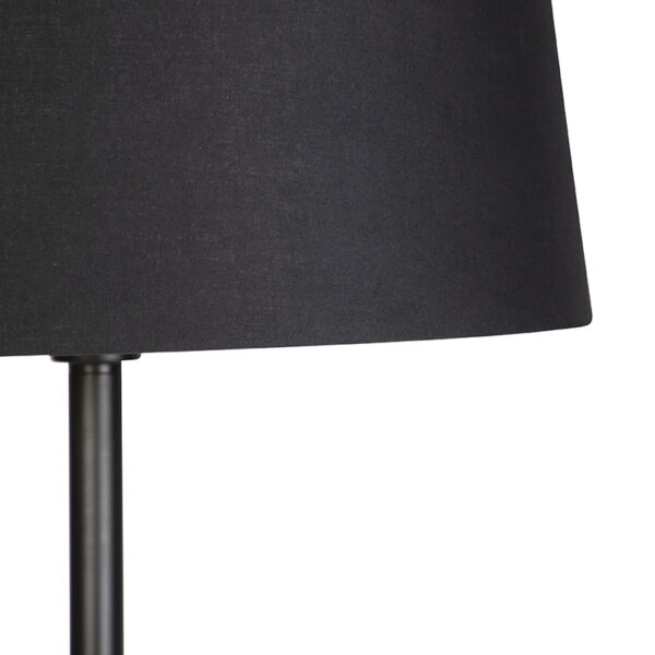 Moderne vloerlamp zwart met zwarte kap 45 cm - Simplo - Afbeelding 2