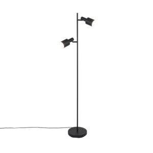 vloerlampen Moderne vloerlamp zwart Stijn Staal Zwart is een moderne zijn eenvoudige vorm maakt hem juist zo De lamp gemaakt van staal en zwart. gouden