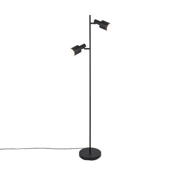 vloerlampen Moderne vloerlamp zwart Stijn Staal Zwart is een moderne zijn eenvoudige vorm maakt hem juist zo De lamp gemaakt van staal en zwart. gouden