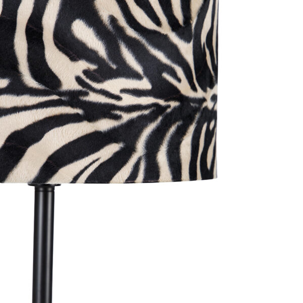 Moderne vloerlamp zwart stoffen kap zebra 40 cm - Simplo - Afbeelding 2