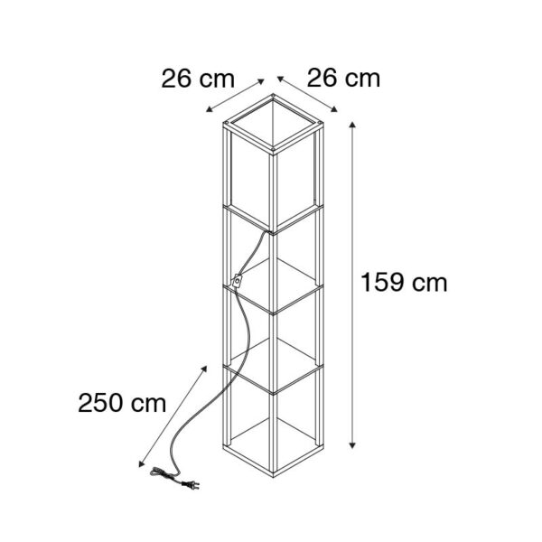 Moderne vloerlamp zwart - Stojan - Afbeelding 3