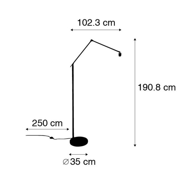 Moderne vloerlamp zwart verstelbaar - Editor - Afbeelding 3