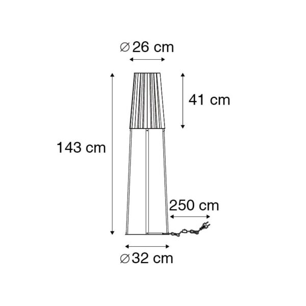 Moderne vloerlamp zwart - Wieza - Afbeelding 3
