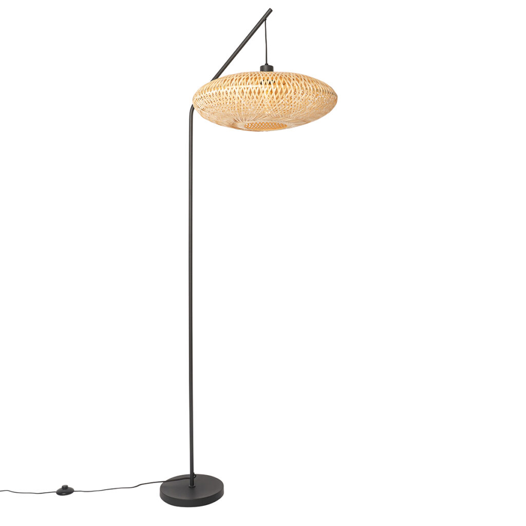 vloerlampen Oosterse vloerlamp bamboe Ostrava BamboeStaal Naturel