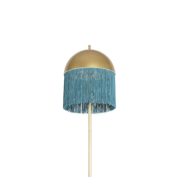 Oosterse vloerlamp goud met groene franjes 30 cm - Fringle - Afbeelding 2